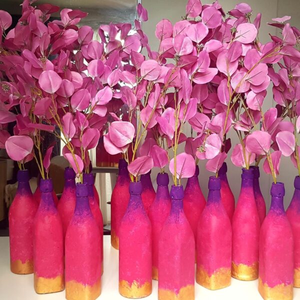 Purple and pink Centrepieces For Hire